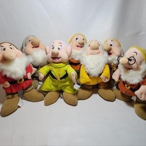 7 dwarfs stand up plush dwarves all 7 Sneezy's foot needs repair vintage